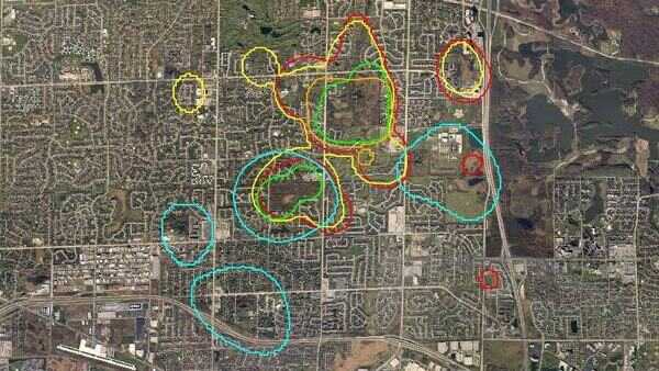 Range map of Chicago Coyote