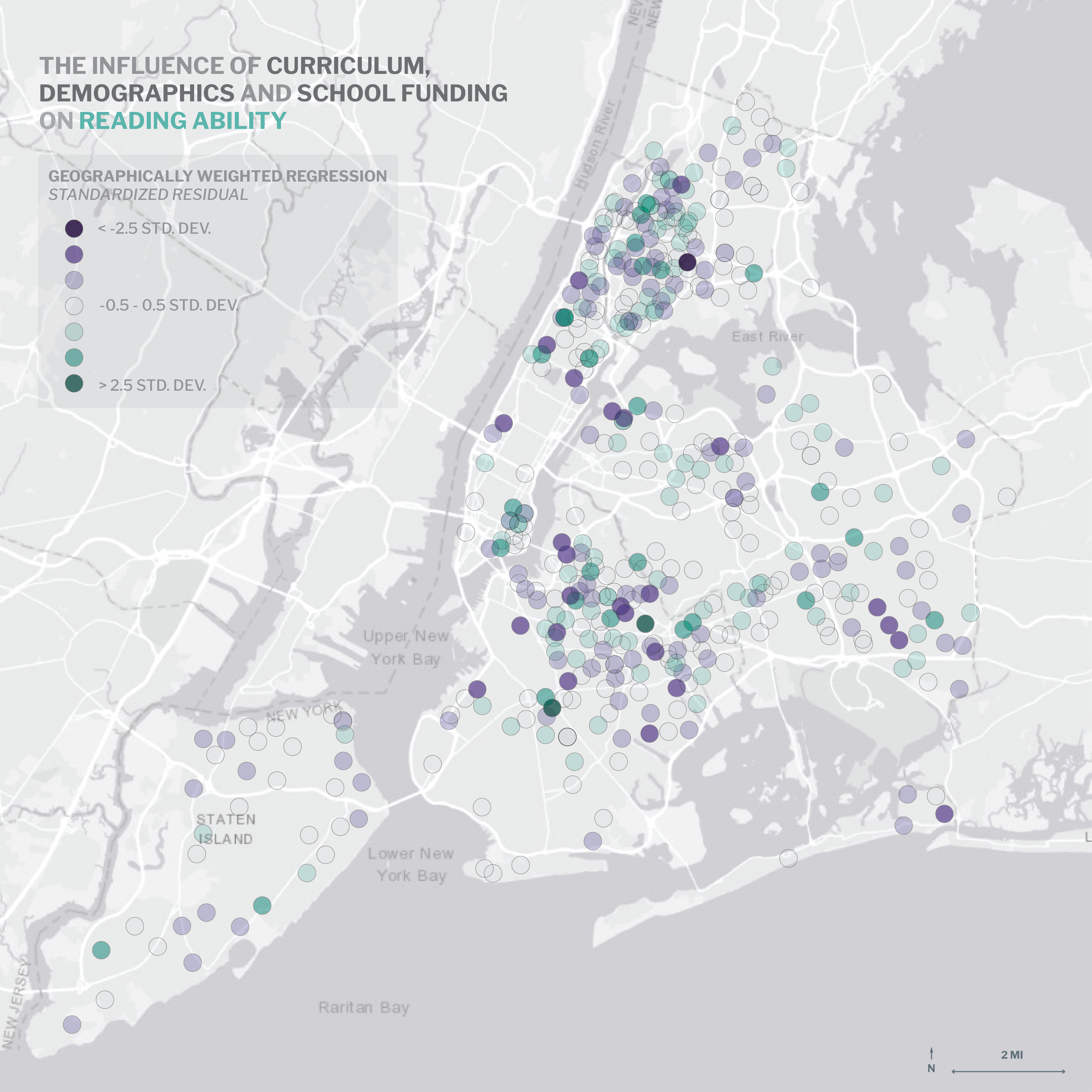 Geographically-Weighted Regression Residual Map