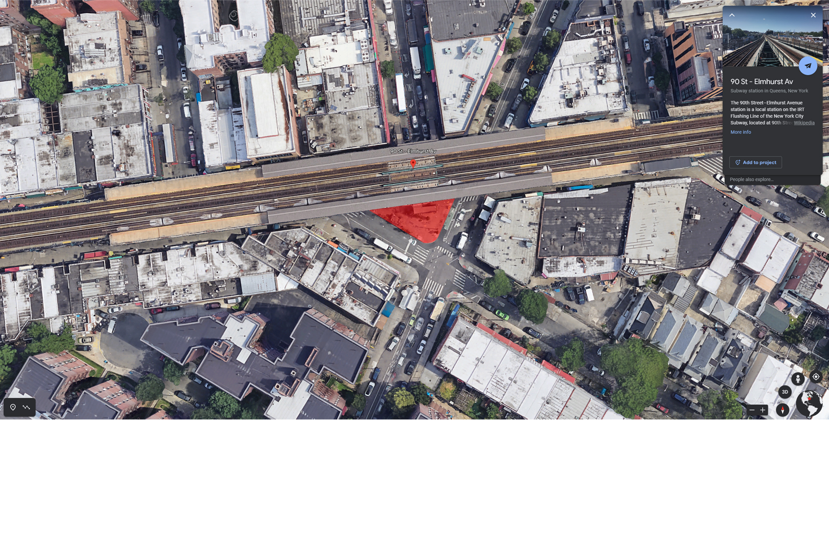 "Public Small Park at 90th St-Elmhurst Ave Station"