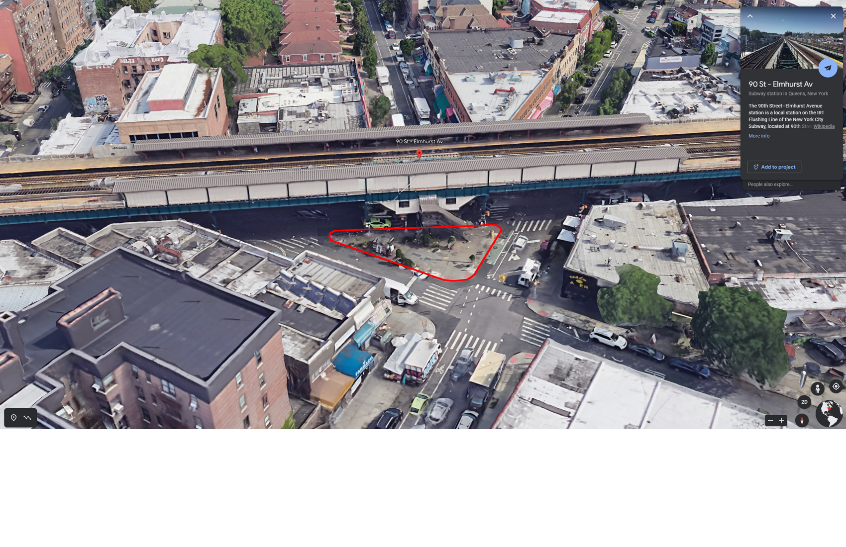 "Public Small Park at 90th St-Elmhurst Ave Station"