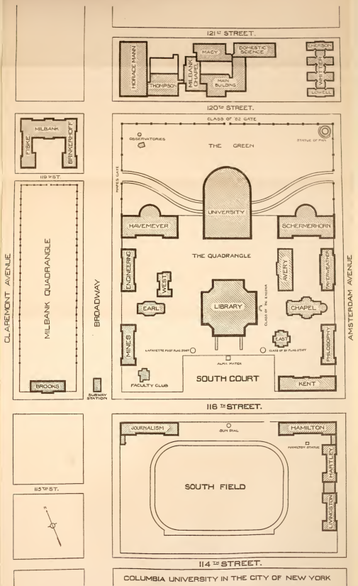 Columbia College Map 1912