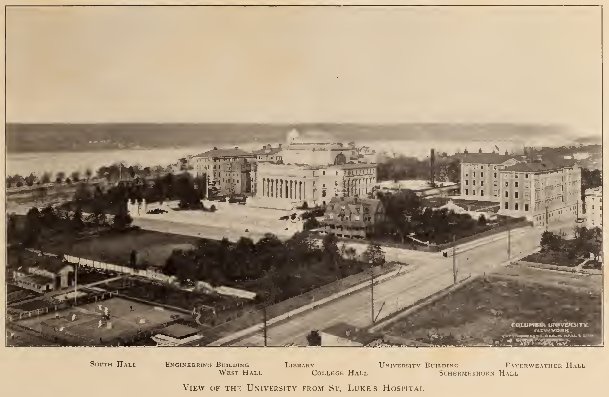 Columbia College aerial view 1912