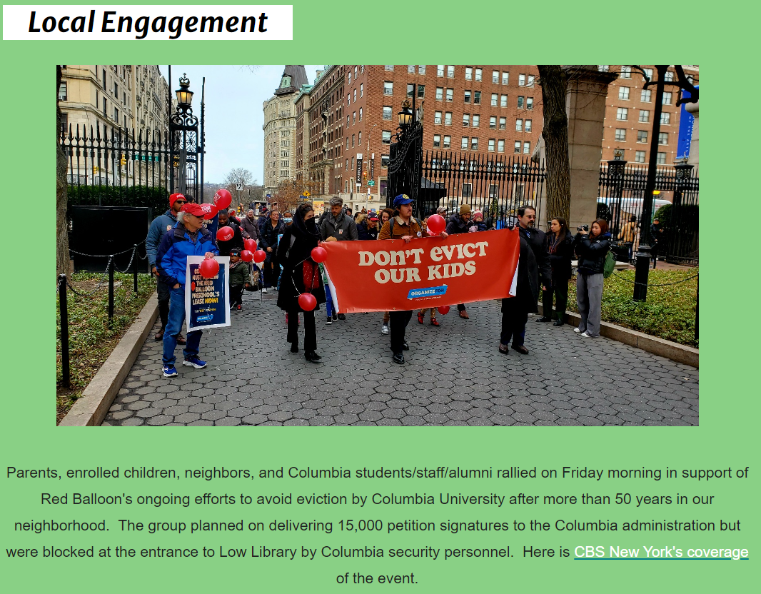 Morningside Heights residents protests against Columbia University