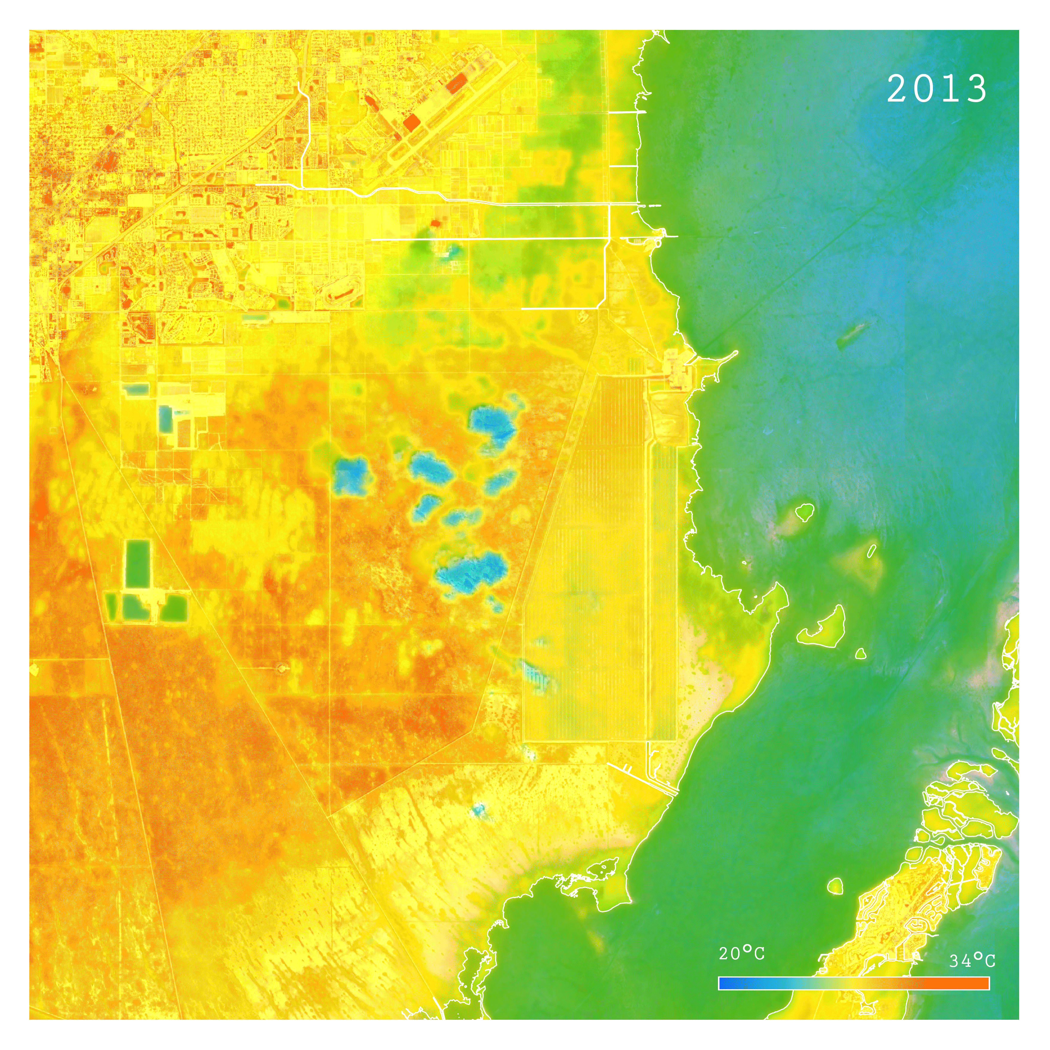 Temperature Map of Turkey Point