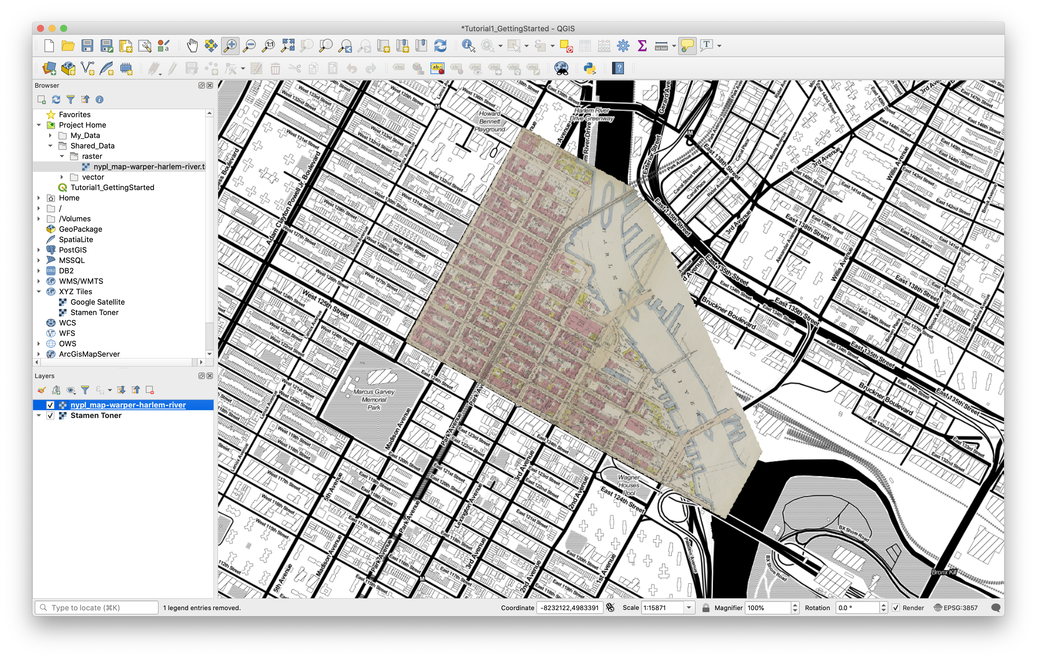 qgis view with data from tiff file