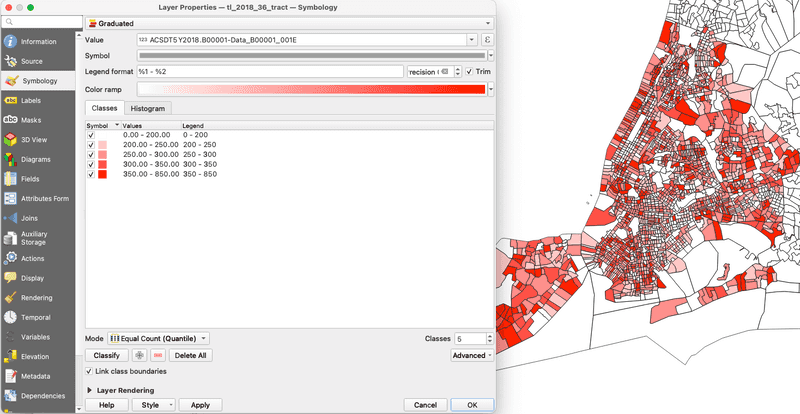 graduated sample size map