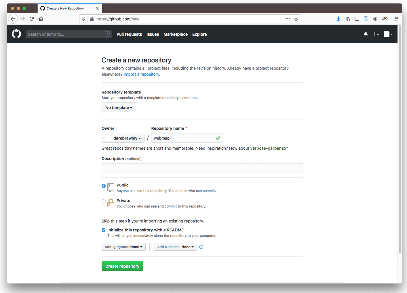 set up your repository as a GitHub page (a project site from scratch)