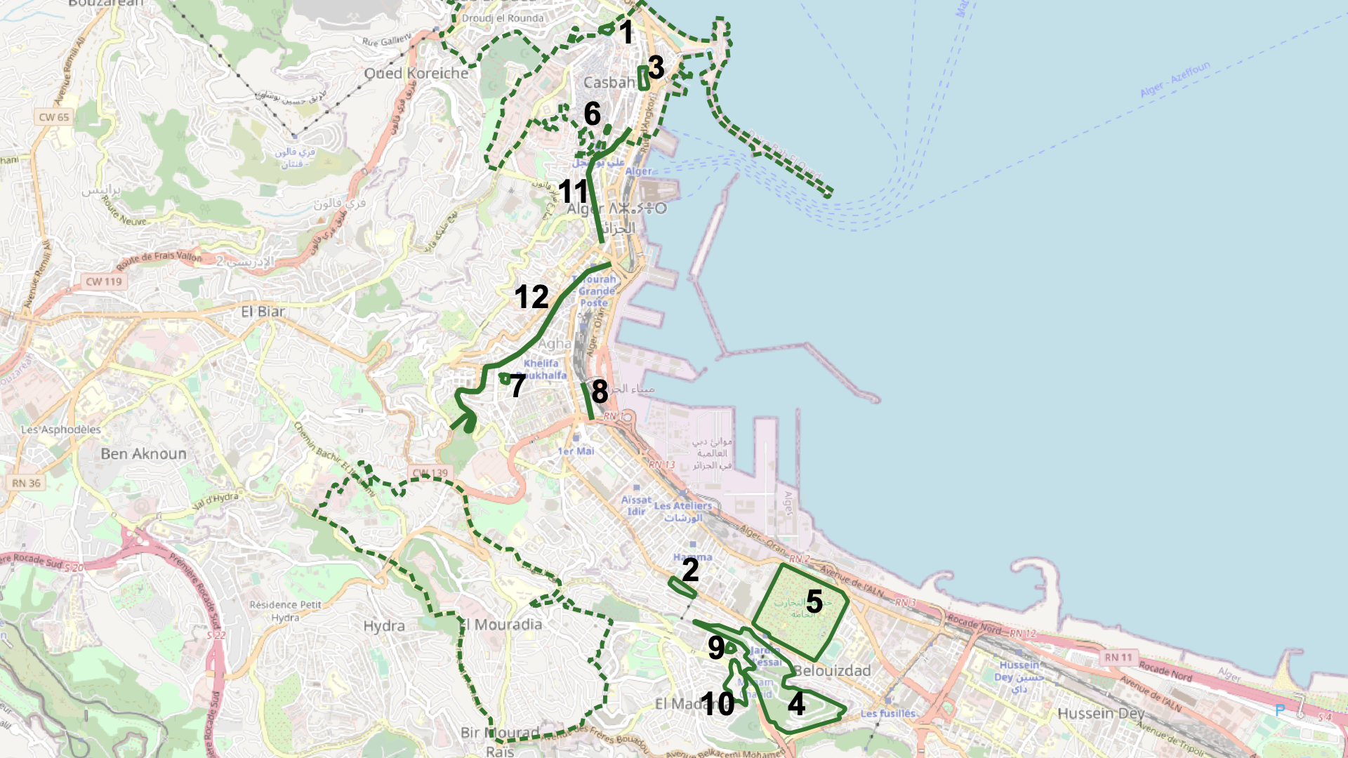 Map showing the other places mentioned by Lilas in Part 3