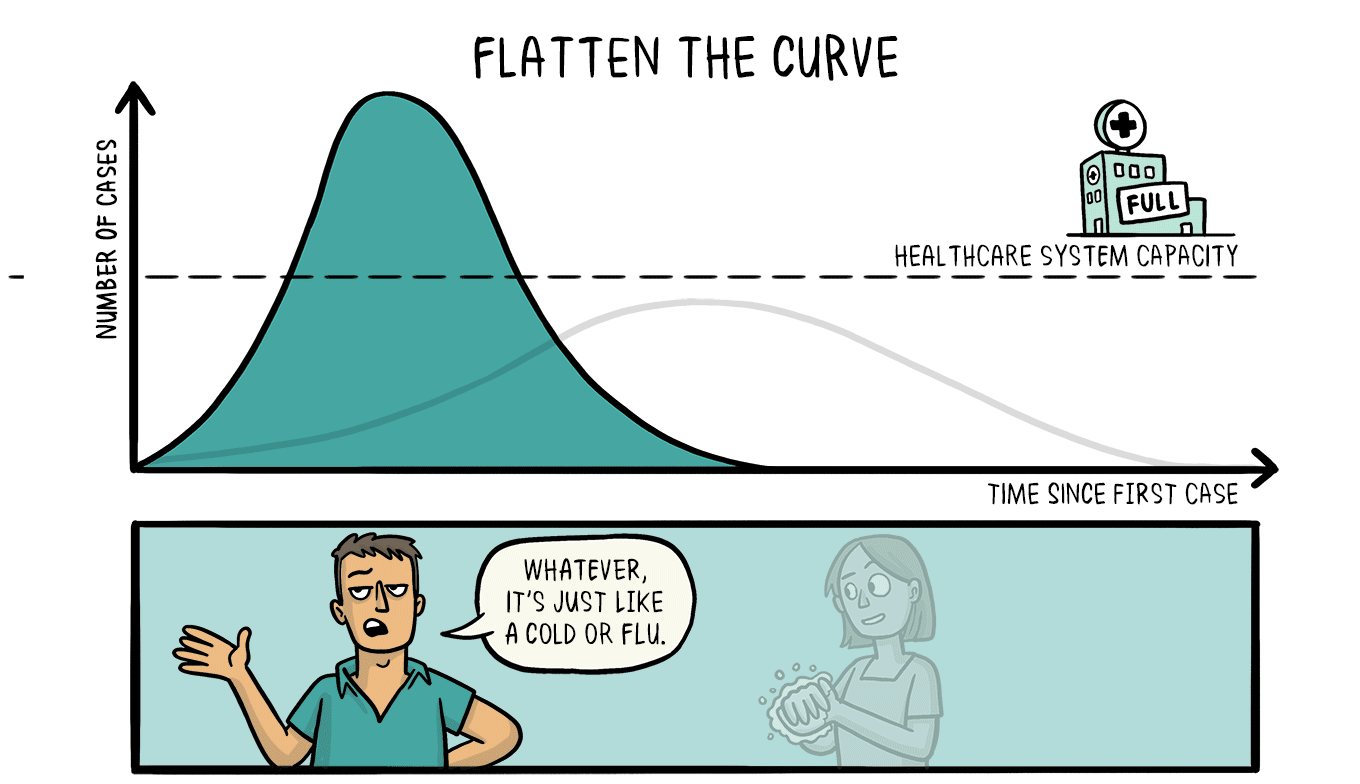 Flatten the Curve by Siouxsie Wiles and Toby Morris