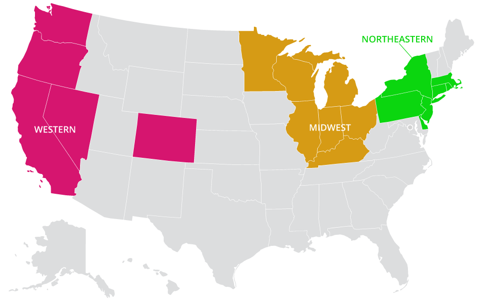USA Map of State Pacts in response to COVID-19